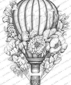 Flower Hot Air Balloons coloring