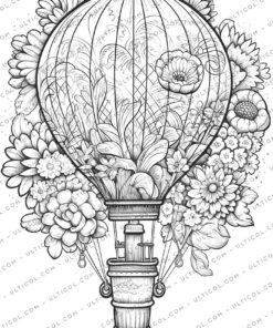 Flower Hot Air Balloons coloring