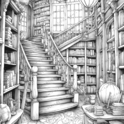 Magical Library Coloring