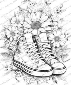 Flower Sneakers Coloring