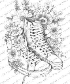 Flower Sneakers Coloring