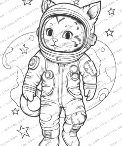 Cat In Space Coloring
