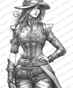 Steampunk Ladies Coloring