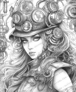 Steampunk Ladies Coloring