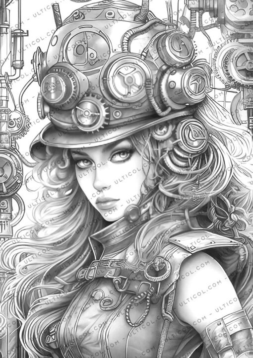 Steampunk Ladies Coloring