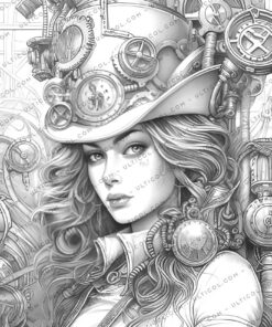 Steampunk Ladies Coloring