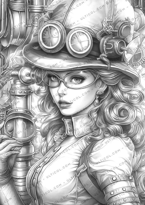 Steampunk Ladies Coloring