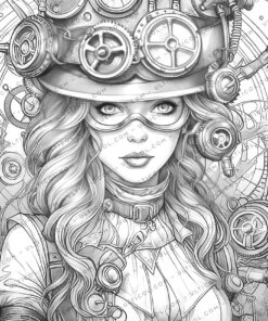 Steampunk Ladies Coloring