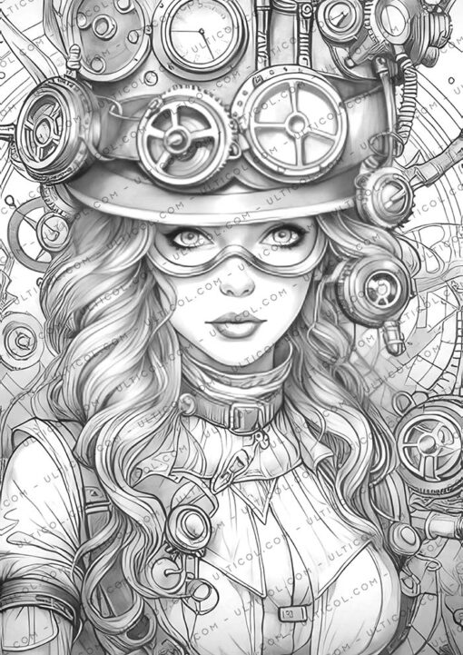 Steampunk Ladies Coloring
