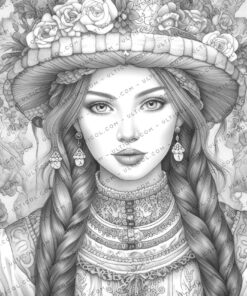 Traditional Swiss Girls Coloring