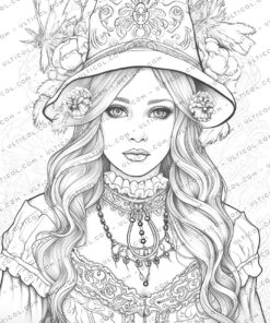 Traditional Swiss Girls Coloring