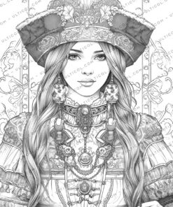 Traditional Swiss Girls Coloring