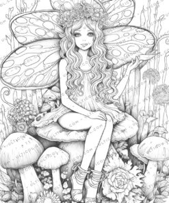 Mushroom Fairy Coloring