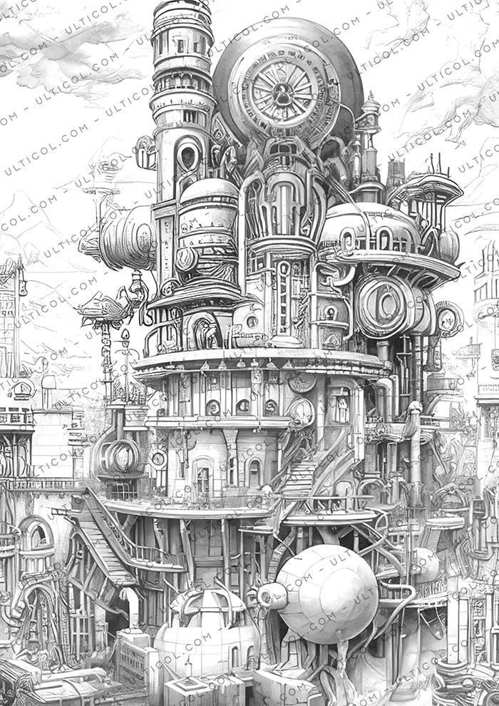 Babylon Steampunk Coloring