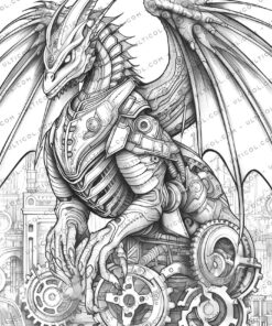 Steampunk Dragons Coloring