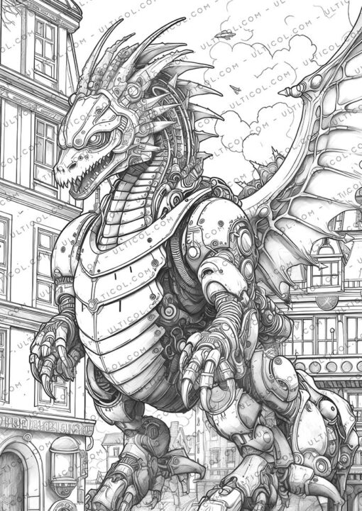 Steampunk Dragons Coloring