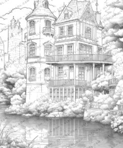 Beautiful Lake House Coloring