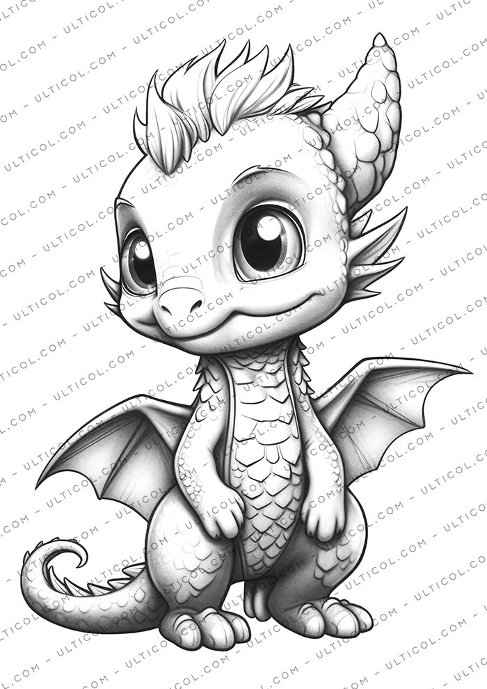 Kawaii Dragons Coloring