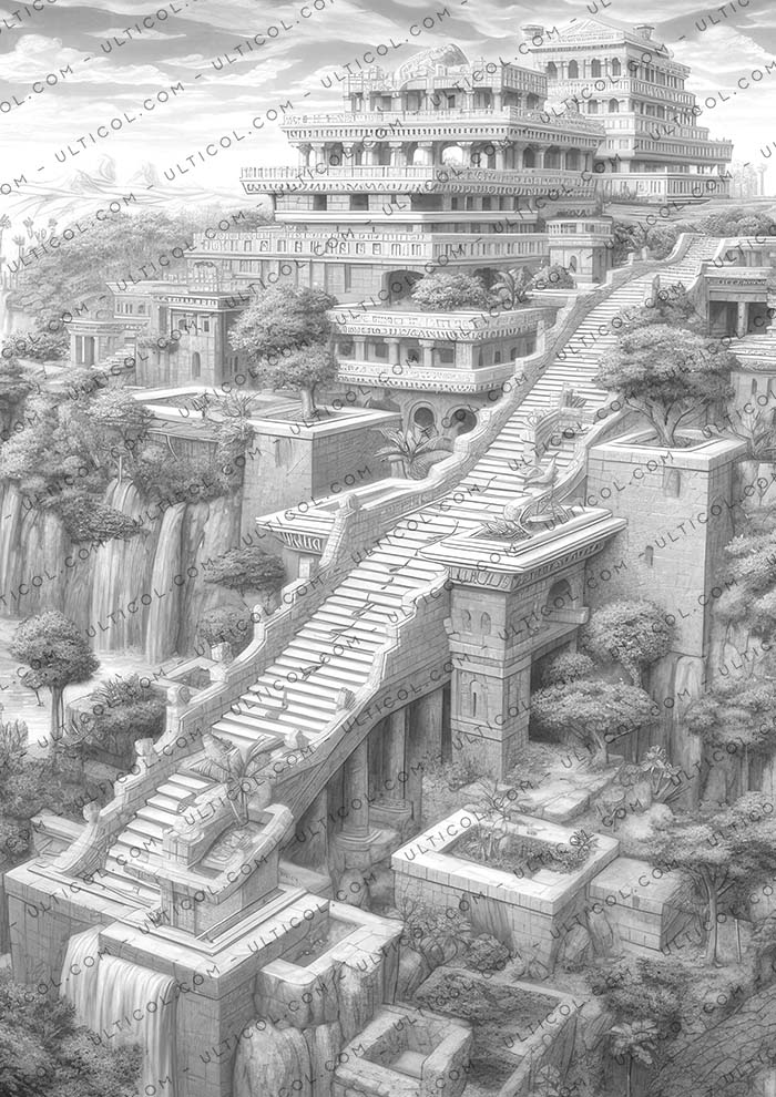 Hanging Gardens of Babylon Coloring
