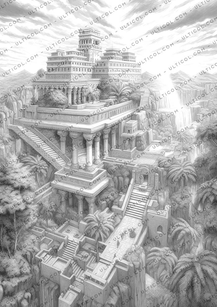Hanging Gardens of Babylon Coloring
