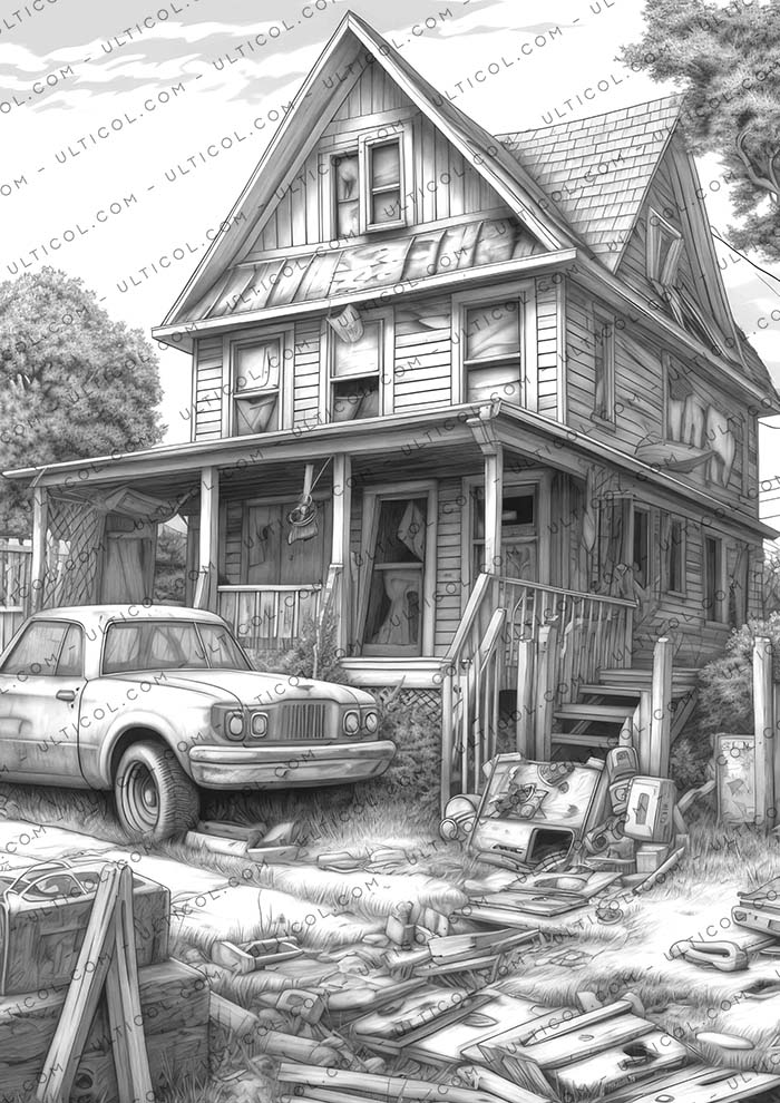 Abandoned Homes Coloring