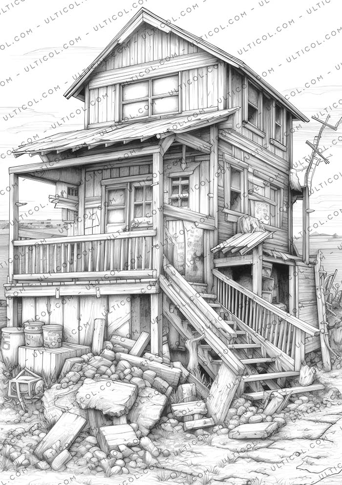 Abandoned Homes Coloring