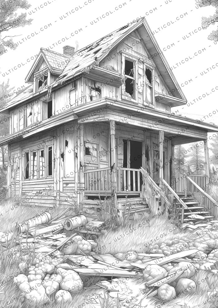 Abandoned Homes Coloring