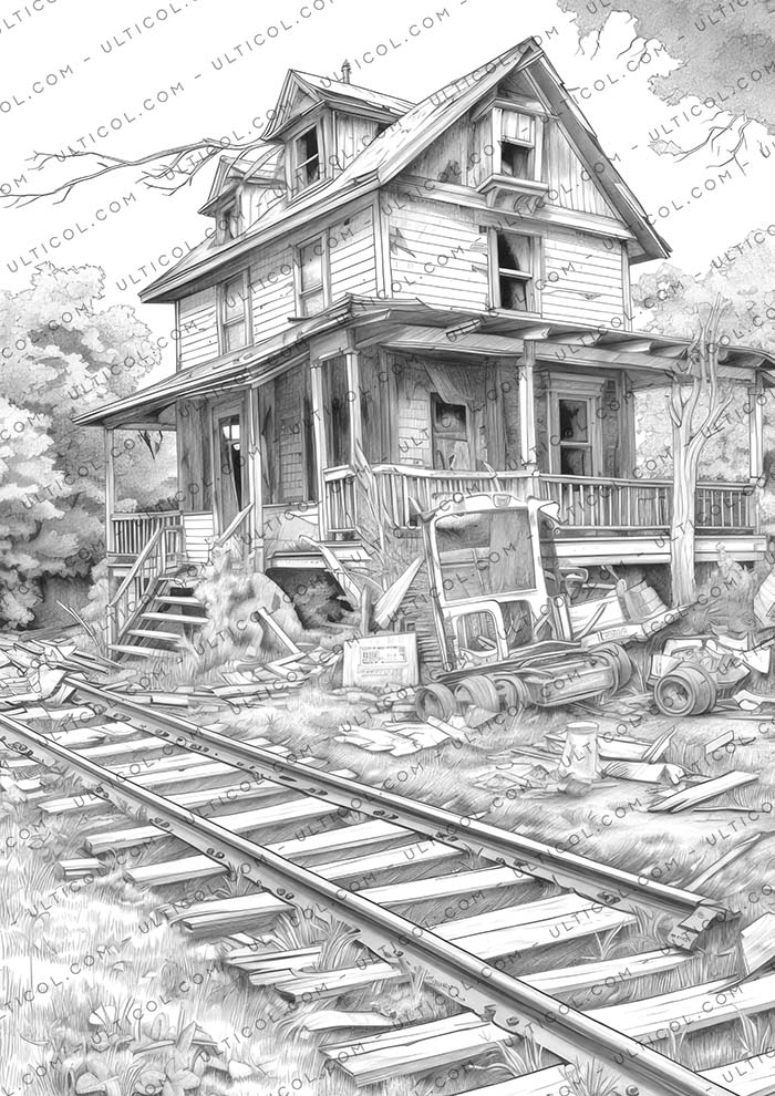 Abandoned Homes Coloring