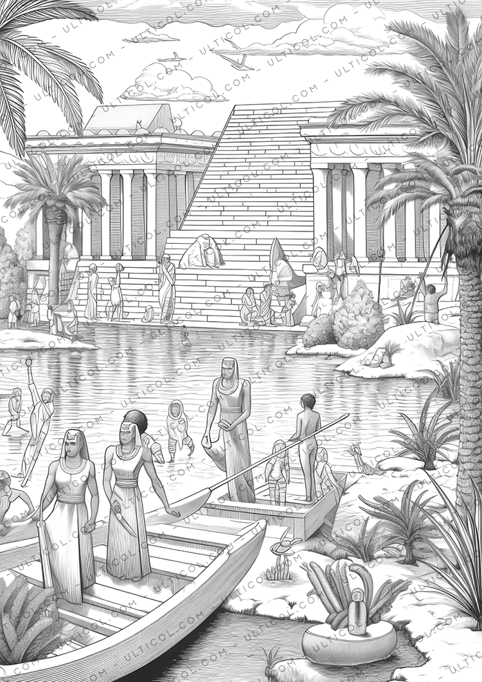 Ancient Egypt Coloring Pages for Adults
