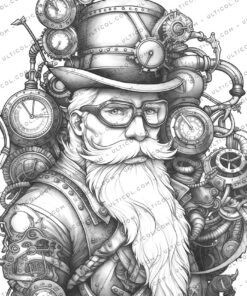 Steampunk Santa Claus Coloring