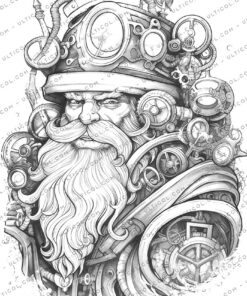 Steampunk Santa Claus Coloring