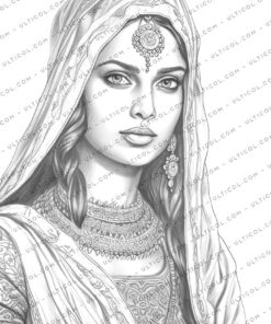 Beautiful Indian Women Coloring