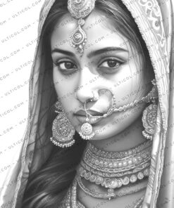 Beautiful Indian Women Coloring