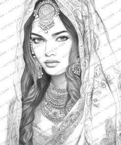 Beautiful Indian Women Coloring