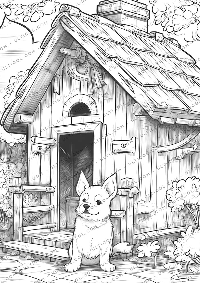 Dog house Coloring