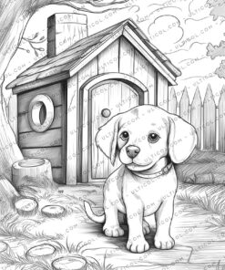 Dog house Coloring