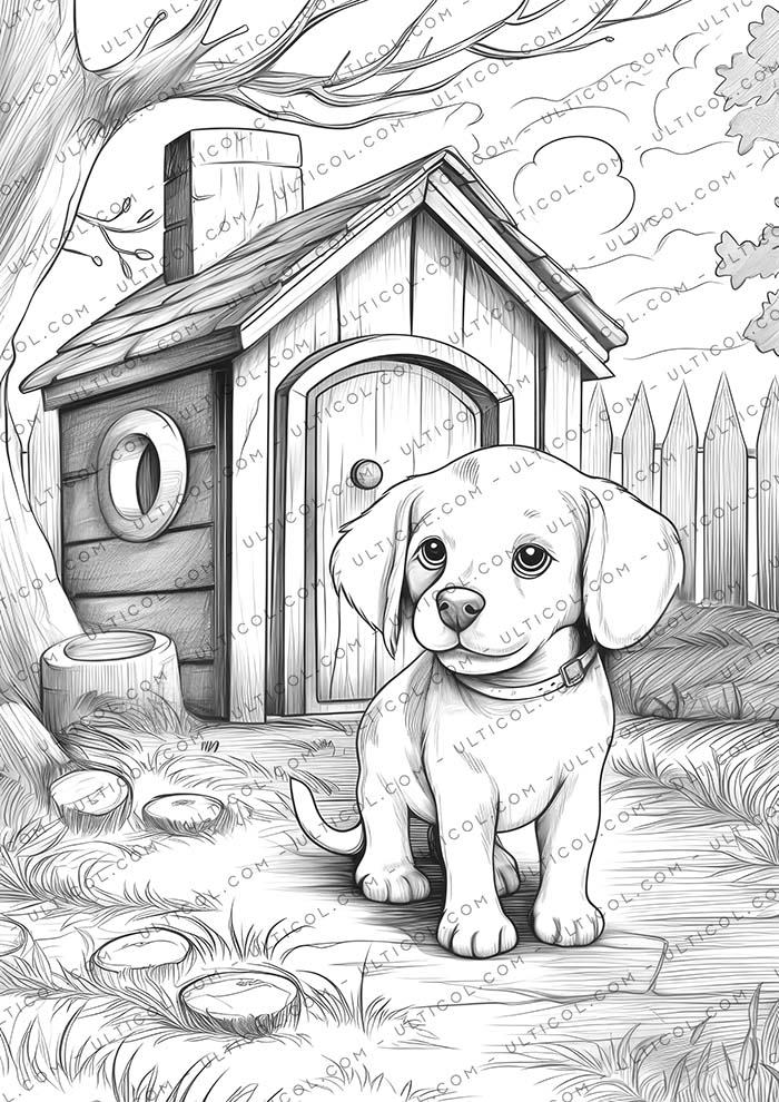 Dog house Coloring