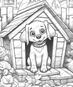Dog house Coloring