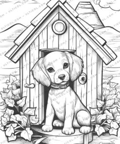 Dog house Coloring