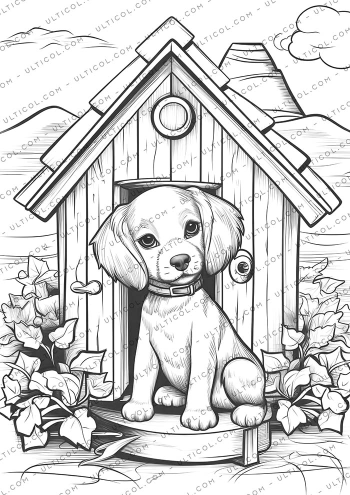 Dog house Coloring