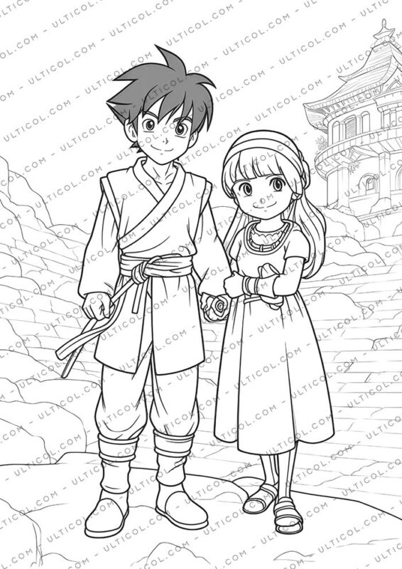 Anime Coloring Book 25 Page Cute Manga Fantasy Anime Coloring Pages for