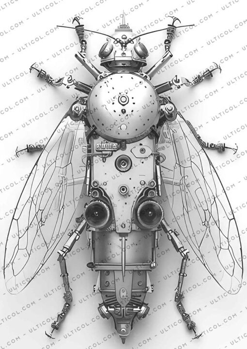 Steampunk Bugs Coloring