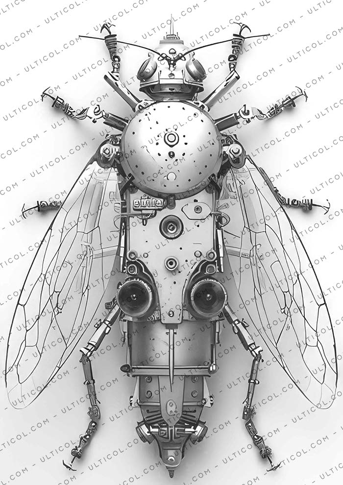Steampunk Bugs Coloring