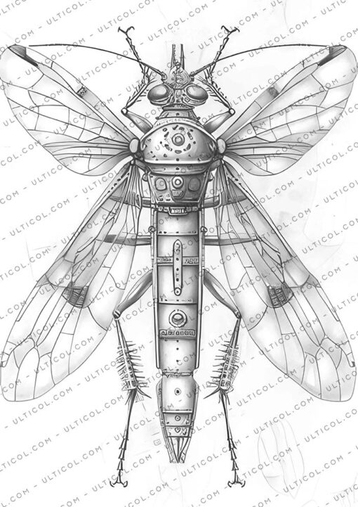 Steampunk Bugs Coloring