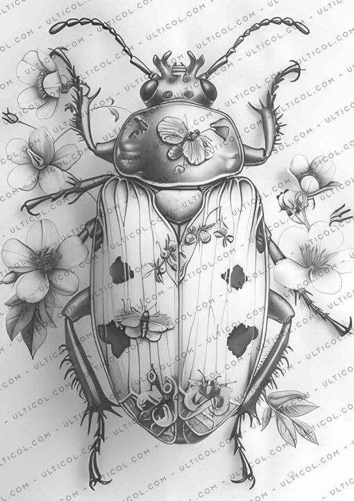 Steampunk Bugs Coloring