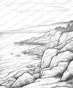 Sunset Grayscale Coloring Pages