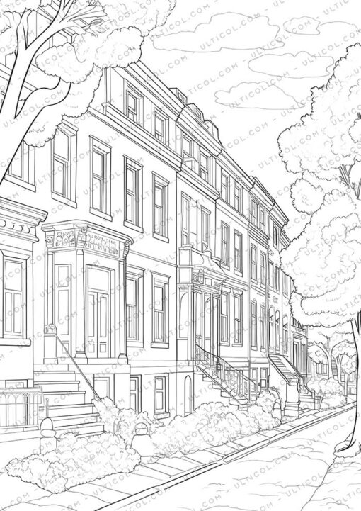 Cityscape Grayscale Coloring Pages