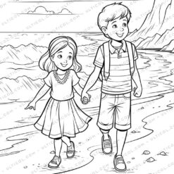 Sunset Grayscale Coloring Pages