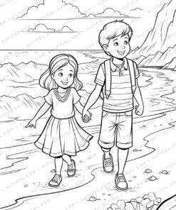 Sunset Grayscale Coloring Pages