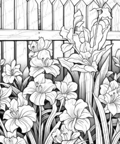 Blooming Flowers Grayscale Coloring Pages